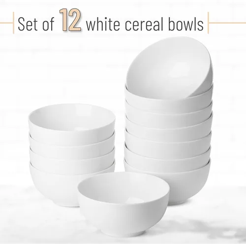 Miniatura 2 de Brew To A Tea BTAT - Juego de 12 cuencos de sopa, 16 onzas, color azul marino, platos de porcelana para sopa, arroz, ensalada, fideos, microondas