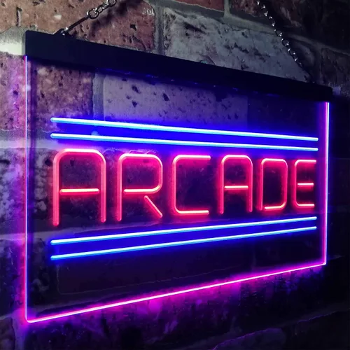 Miniatura 3 de ADVPRO Arcade Game Zone Room - Letrero de neón LED de doble color, azul y rojo, 12 "x 8.5" st6s32-i3368-br