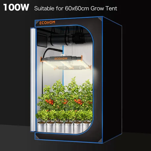 Miniatura 4 de ECOHOM Barra de luz LED de cultivo de 100 W, espectro completo, regulable, cadena de margarita, alto PPFD, cobertura de 2 x 2 pies, para plantas