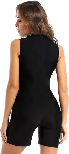 Miniatura 3 de Traje de baño con cremallera frontal para mujer, traje de baño atlético, surf, pantalones cortos