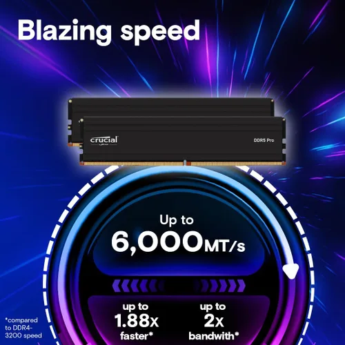 Miniatura 2 de Crucial Pro CP2K16G60C48U5 - Kit de Memoria para computador de escritorio RAM 32GB (2x16GB) DDR5 6000MHz (o 5600MHz o 5200MHz o 4800MHz) UDIMM