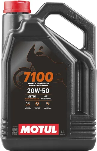 Miniatura 15 de Motul 7100 10W-50 4T 100% Aceite sintético de éster para motor de motocicleta, para carretera y fuera de carretera, 4 litros (104098)