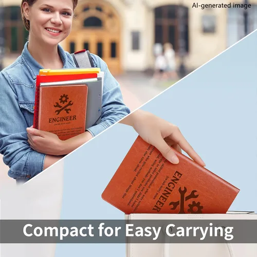 Miniatura 5 de Cuaderno de cuero con definición de ingeniero de regalo para ingeniero, nuevo regalo para pasador con licencia, regalo para estudiantes