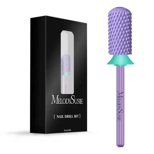 Miniatura 26 de MelodySusie Brocas de uñas de seguridad, brocas de carburo de 2,38 mm de barril grande y parte superior redonda y suave, adecuadas para manicura