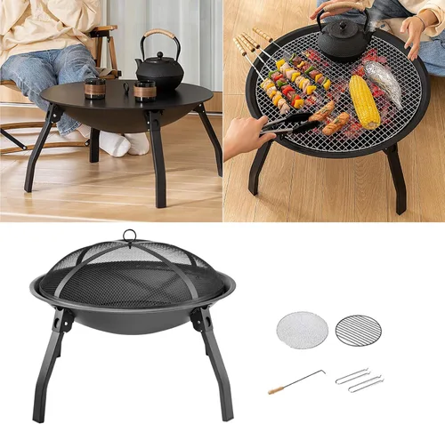 Miniatura 2 de Estufa de campamento plegable portátil compacta pozo al aire libre eficiente durabilidad de quema de madera para mochileros picnic estufa