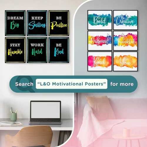 Miniatura 6 de L&O Goods - Paquete de 10 pósteres motivacionales de 11 x 17 pulgadas, afirmaciones positivas para aula, oficina u hogar, impresiones inspiradoras