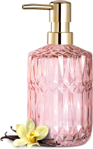 Miniatura 9 de EMPO Dispensador de jabón de vidrio transparente con bomba de plástico ABS, dispensadores de loción de cristal para fregadero de cocina, baño Negro