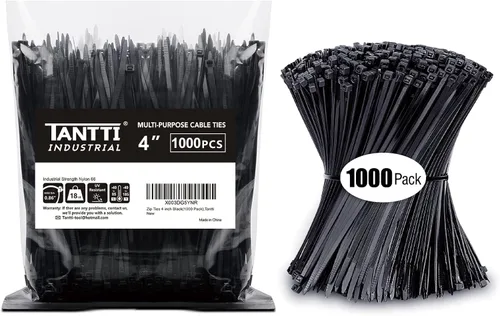 Miniatura 11 de Bridas de 4 pulgadas (paquete de 200), bridas pequeñas con resistencia a la tracción de 18 libras, color negro, por TANTTI Supply Resistencia a