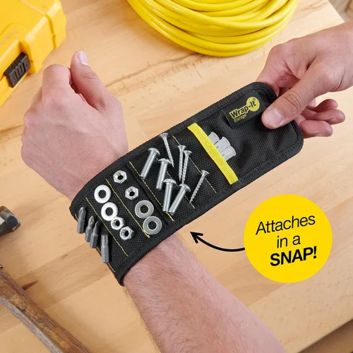 Miniatura 6 de Pulsera Magnética MagnSnap de Wrap-It Storage - Negra - Gran Regalo para el Padre - Imán de Muñeca, Cinturón de Herramientas y Soporte