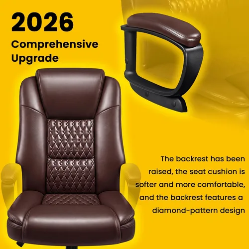 Miniatura 6 de OFIKA Silla de Oficina para el Hogar, Silla Grande y Alta de 400 LBS Diseño de Servicio Pesado, Cojín Ergonómico de Respaldo Alto Soporte Lumbar