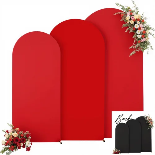 Miniatura 24 de Juego de 3 fundas elásticas para arco de arco iris de 6, 5, 4 pies, para arco de boda, juego de 3 fundas de elastano ajustadas, de tela azul
