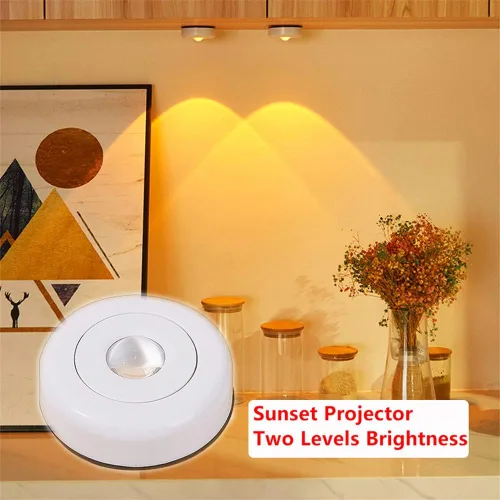 Miniatura 2 de Paquete de 6 luces LED táctiles que funcionan con pilas, para pared, lámpara de puesta de sol para cocina, dormitorio, armario, armario, decoración