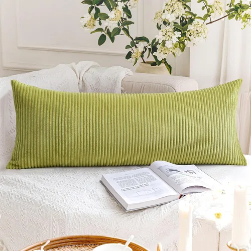 Miniatura 306 de Artscope Fundas de Almohada de Pana a Rayas Acogedoras Súper Suaves Decorativas Cuadradas Fundas de Cojín para Sofá Sillón Dormitorio Decoración