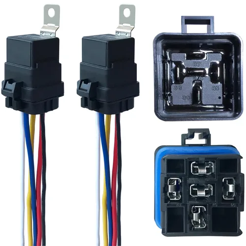 Miniatura 6 de Paquete de 1 relé con arnés impermeable de 40/30 AMP y 12 V CC, resistentes cables de cobre estañado de calibre americano de 12, relé automotriz