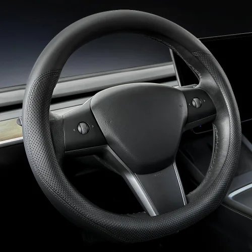 Miniatura 10 de Carodi Funda de gamuza para volante de automóvil, adecuada para funda de volante Tesla Model 3/Model Y