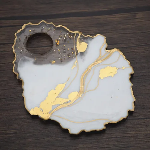 Miniatura 7 de Paleta de pintura para artistas, molde de silicona, posavasos de ágata, resina epoxi para hacer rebanadas de ágata, paleta de maquillaje, arte