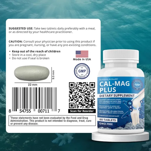 Miniatura 6 de Rawleigh Calcio y magnesio con algas marinas Aquamin – Complejo multimineral con vitamina D3, K2, boro y fósforo Apoya la función de huesos