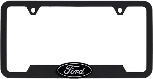 Miniatura 12 de Ford Logo 3D en negro de plástico ABS, soporte para matrícula con 2 agujeros (Negro/A)
