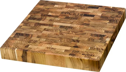 Miniatura 9 de Ruvati RVA2445ACA Tabla de cortar grande de madera maciza con bloque de carnicero de acacia de grano final de 17 x 16 x 2 pulgadas de grosor