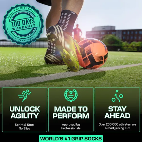 Miniatura 3 de LUX Sports Calcetines de Doble Agarre - Calcetines de Agarre para Fútbol para Hombres y Mujeres. Rendimiento y Comodidad GripArray