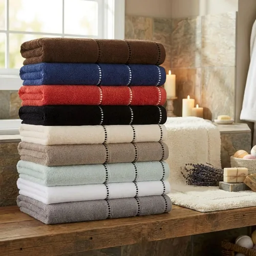 Miniatura 9 de Lavish Home Juego de toallas de 6 piezas, 100% algodón de 525 GSM, artículos esenciales de baño con 2 toallas de baño, 2 toallas de mano y 2 paños