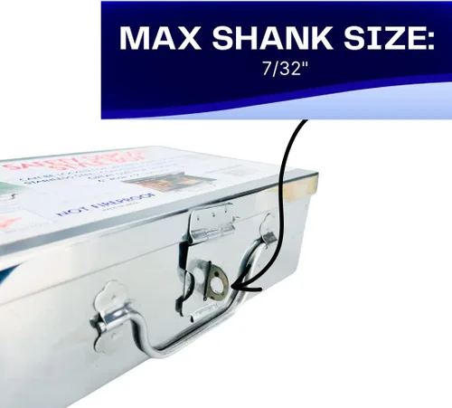 Miniatura 6 de Bin Buddy Caja de almacenamiento de acero para candado, diseño compacto de 7 x 4 x 2 pulgadas, ideal para almacenar joyas, reliquias, pasaportes