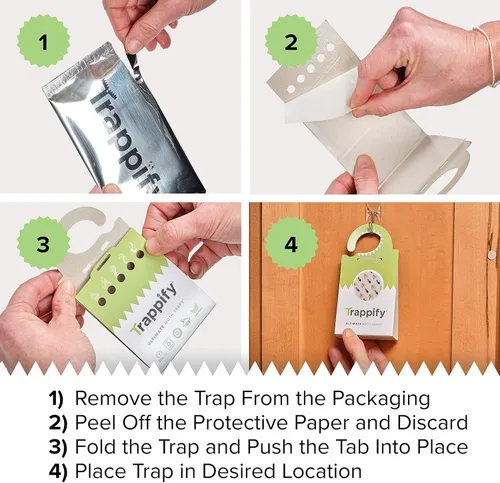 Miniatura 5 de Trappify Trampas adhesivas para polillas para ropa, trampas para polillas de despensa de monitoreo para interiores de casa, trampa de pegamento
