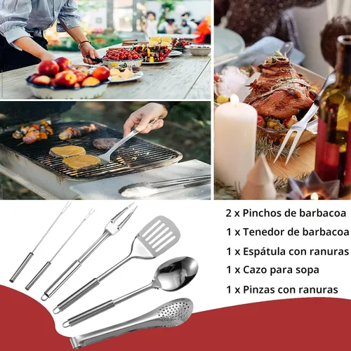 Miniatura 5 de Juego de utensilios de cocina portátil para acampar de 27 piezas, kit de utensilios de cocina de acero inoxidable para cocinar y asar al aire libre