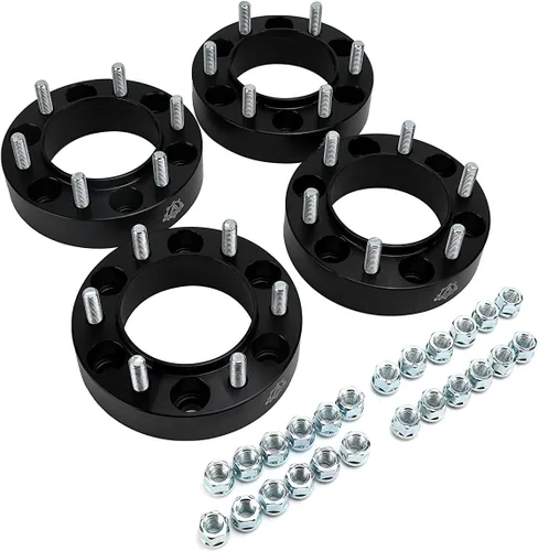 Miniatura 10 de Juego de espaciadores de rueda de 4-6 tuercas de 1 pulgada de grosor con adaptador de cubo centrado de 25 mm de tuerca, 6x5.5 - Compatible