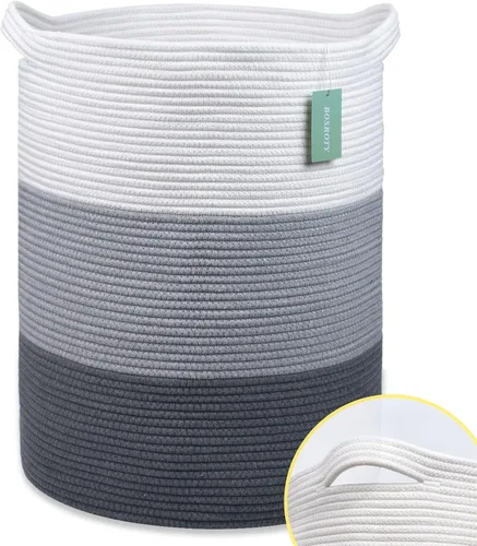 Miniatura 23 de Cesta Extra Grande para Mantas 87L, Cesta para Ropa Sucia, Cesta de Guardería para Bebés para Almacenamiento de Juguetes, Ropa y Toallas, Cesta