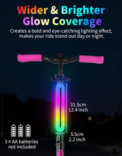 Miniatura 3 de BELEEV Marco de luz LED para montar de noche, 11 efectos intermitentes, funciona con pilas, se adapta a bicicletas, scooters eléctricos, accesorio