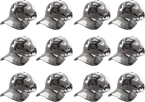 Miniatura 98 de Gorras de béisbol con correa trasera ajustable, lisas, negras, 12