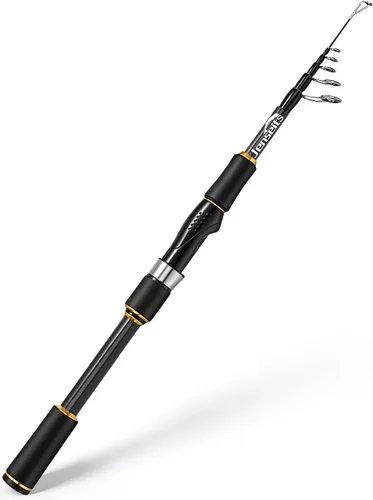 Miniatura 12 de Jenseits Travel Fishing Rod, Telescopic & 4-Piece Portable 24T Carbon Fiber Rod, Stainless Steel Guides w/Ceramic Inserts, Fast Action, Medium to