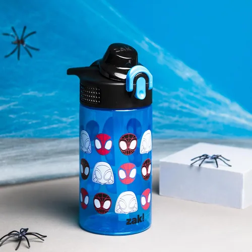 Miniatura 3 de Zak Designs Marvel Spider-Man - Botella de agua Sage para la escuela o viajes, botella de agua de plástico duradero de 16 onzas con popote, asa