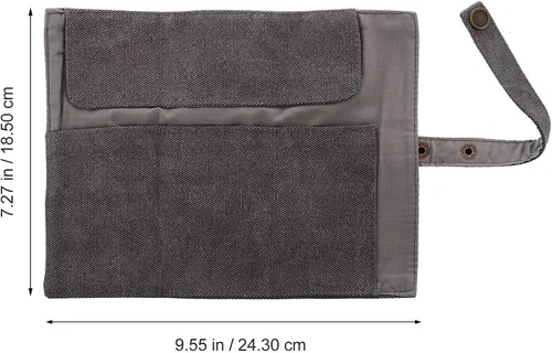 Miniatura 2 de Watch Band Storage Bag and Watch Organizer Pouch, Gray Nylon Portable Travel Case for Smartwatch Accessories, Space-saving Roll with Snap Closure