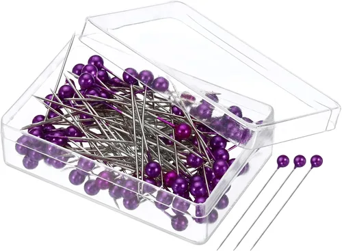 Miniatura 10 de PATIKIL 200 pines rectos de 1.5 pulgadas con cabeza de bola perlada de plástico para tela, decoración, joyería, bricolaje, manualidades y proyectos