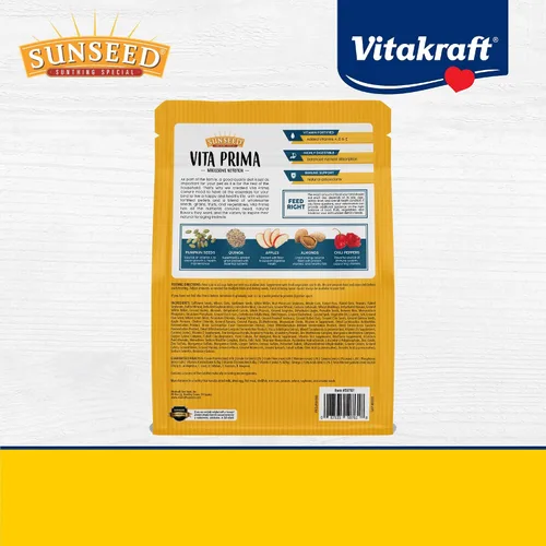 Miniatura 7 de Sunseed Vita Prima Conure Food - Mezcla rica en nutrientes con frutas, verduras y semillas que apoya plumas, ojos y energía activa saludables