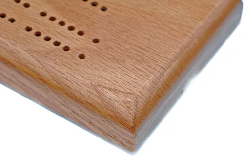 Miniatura 4 de WE Games Competition Cribbage Set - Tablero de 2 pistas de madera de roble macizo con clavijas de metal