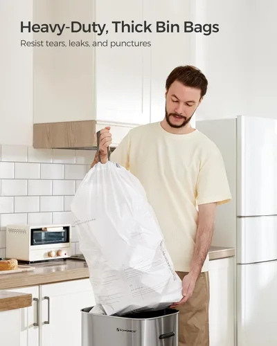 Miniatura 2 de SONGMICS Bolsas de basura con cordón para cocina, preseparadas, desgarro rápido, para botes de basura de 8 galones (30 L), código de revestimiento