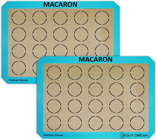 Miniatura 9 de GUYDREMAT - 2 alfombrillas de silicona para hornear con medidas para galletas – 16 1/2 pulgadas x 11 5/8 pulgadas – Hojas reutilizables de silicona