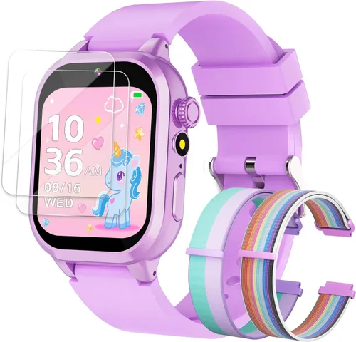 Miniatura 8 de MOFGDNI Reloj inteligente para niños con 39 juegos, cámara incorporada, grabadora de video, alarma, calculadora, podómetro y varios fondos