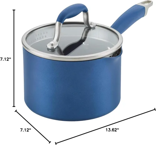Miniatura 53 de Anolon Advanced Home Sartén/Cacerola de Salsa Cónica Antiadherente Dura Anodizada, 4.5 Cuartos de Galón (Moonstone)