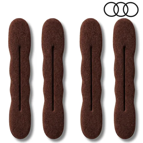 Styla Hair Brunette - 4 accesorios para hacer moños para el cabello, moldeador de esponja de espuma grande para moños fáciles, moños de ballet, giro