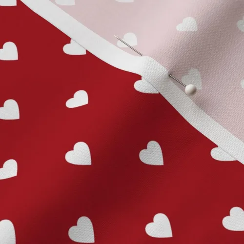 Miniatura 5 de Spoonflower Tela - Corazones blancos rojo oscuro amor boda San Valentín Día de San Valentín impreso en pétalos firma tela de algodón por The Yard