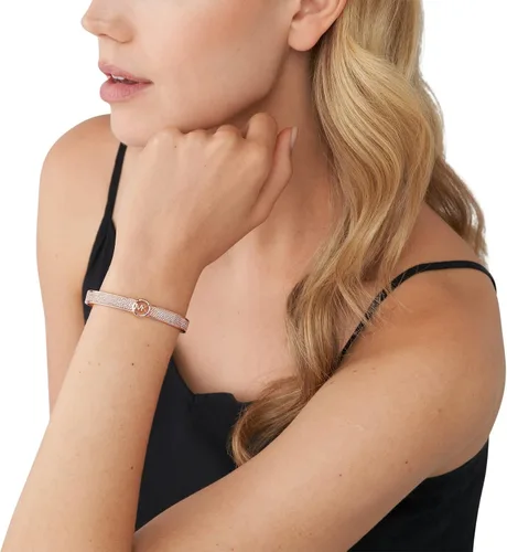 Miniatura 4 de Michael Kors - Pulsera de acero inoxidable con llamativas decoraciones de cristal