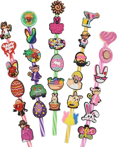 30 adornos de pajita, lindo vaso de verano con pajita, bonita decoración de fiesta para popotes, sorbetes para jugos, cóctel de verano, fiesta