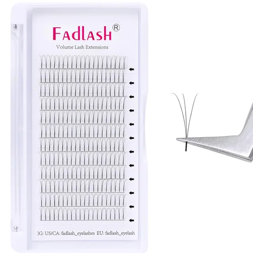 Miniatura 45 de Extensiones de pestañas postizas en abanico 10D Extensiones de pestañas postizas prefabricadas 0.05 0.07 de grosor Extensiones de pestañas postizas