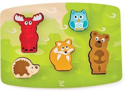 Miniatura 2 de Hape Forest Animal - Juego de rompecabezas táctil, multicolor, 5 x 2 pulgadas