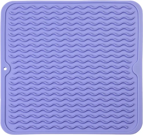 Miniatura 141 de MicoYang Alfombrilla de silicona para secado de platos para múltiples usos, fácil de limpiar, ecológica, resistente al calor, alfombrilla