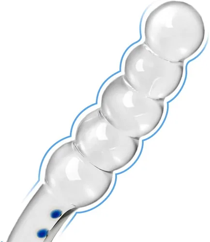 Miniatura 3 de SXOVO Consolador de cristal de cristal con cuentas para el pene, tapón anal, diseño de doble cabeza, consolador de pene, próstata, masaje